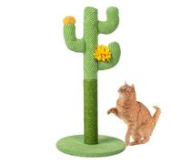 Cat vertical Scratching Post - arbre de chat sur le thème du cactus, centre d'activité de chaton interactif | Jeu intérieur meubles de tour multiple, trois poteaux à gratter enveloppés de sisal avec u
