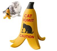 Cat Vomit Caution Sign, 2.99x2.99x4.72 Inches, Desk Warning Ornament for Pets, Banana Peel Shaped with Sturdy Design, Home Accessory for Bedroom Dressing Table Apartment Nightstand Living Room Study