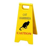 Cat Vomit Sign, 3D Printed Funny Warning, Black Cat Caution Marker, 4.72x2.36x4.72 inches Bold Lettering Design, Eye-Catching Decor, Best Bathrooms, Entryways, Pet Spaces