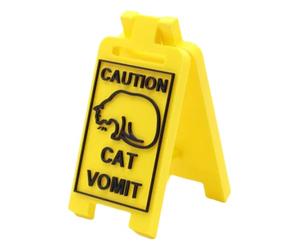 Cat Vomit Sign, Funny Gag Novelty Sign, Decor, Hilarious Printing, Cautionary Home Decor, Funny Cat Sign, Novelty Creative Sign, Home Decor Caution, Pet Area Caution