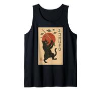 Cat vs UFO Affiche rétro Japonaise de Science-Fiction Débardeur