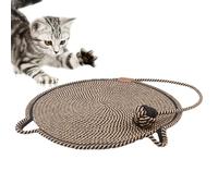Cat Wall Scratcher, Round Scratch Pad with Hanging Ears, Cotton Twine Cats Toy and Furniture Protector, Cozy Bed for Couch Or Sofa, Essential Cat Accessory for Play and Rest, 43cm