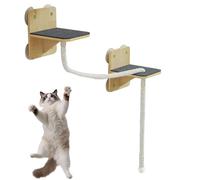 Cat Wall Shelves - Sturdy - Mounted Climbing Shelvees for Cats, Climbinng Tree with Toys, Scratching Post & Rope - Safe Waall Furniture Play, Rest & View Indoors