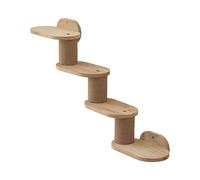 Cat Wall Shelves, Wall Mounted Climber Steps, Wooden Floating Ladder Set, 31.5x18.9x6.02 inches Built-in Scratcher, Space-Saving Playground Station for Indoor Kittens, Windowsills