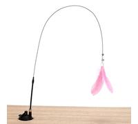 Cat Wand Toy - Cat Teaser Stick, Toy, Interactive Toy | Jouet Tasse à succion, bâton de chat à ressort amovible, jouet d'exercice pour chaton pour s'amuser en intérieur, jeu actif, stimulation mentale
