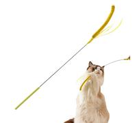 Cat Wand Toy - Indoor Cat Teaser with Realistic Setaria Design, Flexible Spring Teaser Supporting Fun Interactive Play, Plush Rod Stick for Gentle Batting Movements, Pet Training Accessory Exercise