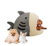 Cat Warming Bed, Shark Shape Puppy House, Semi-enclos Cat Nest, for Pet Parents Cold Weather Indoor Living Room Bedroom Recovery Périod Nighttime Sleeping Rescue Shelter