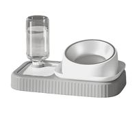 Cat Water and Food Bowl - 2 in 1 Slow Feeder Dispenser | Auto Drinking Set with Non-Slip Base, Pet Feeding Accessory, Bowl Organizer for Kitten Puppy Pets Home Living Room Indoor Outdoor