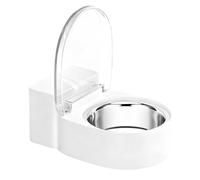 Cat Water Bowl - Toilet-Shaped Raised Small Dish with Automatic Water Flow, Funny and Practical Pet Feeding Bowl for Kittens, Cats, Dogs, Home, Bathroom, Kitchen, Living Room, and Corner Use