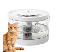 Cat Water Dispenser, Auto Waterer Indoor, 7.87x7.87x4.92 inches Compact Filtered Anti-Spill Hydration Station, Multi-Pet Daily Water Fountain for Home Travel, White