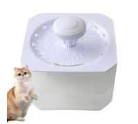 Cat Water Dispenser Fountain, 2.5l Quiet Automatic Pet Water Fountain, Circulating Drinking Bowl with Filter for Cats and Small Pets, 7.48x7.48x6.3 inches, White Gray