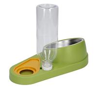 Cat Water Food Bowl Remplissage D'eau Automatique Inclinaison à 16 Degrés en Acier Inoxydable Double Pet Bowl Set (Vert)