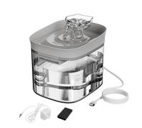 Cat Water Fountain - 1.8L Clear Automatic Pet Drinking, System with Continuous Flow Design for Fresh Hydration Durable Transparent Material with Quiet Pump for Safe Use Pet Water Dispenser