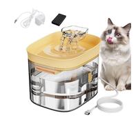 Cat Water Fountain - 1.8L Clear Automatic Pet Drinking, System with Continuous Flow Design for Fresh Hydration Durable Transparent Material with Quiet Pump for Safe Use Pet Water Dispenser