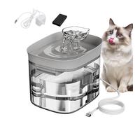 Cat Water Fountain - 1.8L Clear Automatic Pet Water Dispenser, Kitten and Dog Drinking Fountain with Continuous Flow for Home, Office, Bedroom, Living Room, Study, Shelters and Daily Hydration