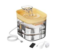 Cat Water Fountain - 1.8L Ultra-Quiet Automatic Pet Drinking Fountain with Transparent Tank | Compact Dog Water Dispenser with Filters for Home, Office & Travel | Easy to Clean