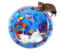 Cat Water Mat - Inflatable Splash Pad | 39.37 Inches Sensory Play Mat | Thickened Cooling Pet Blanket, Scratch Resistant PVC, Non Slip Practical Design For Indoor Play And Outdoor Travel Use