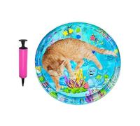 Cat Water Mat, Interactive PVC Sensory Matting, 41.34 inches Sturdy Inflatable Scratch Resistant Toy Pad for Cats and Puppies, Bored Pets Exercise Playtime Accessories