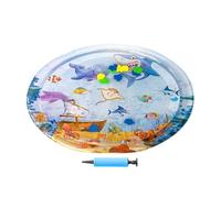 Cat Water Mat, Thickened Sensory Waterbed with Floating Fish, Enrichment Cooling Pad, Interactive Pet Water Bed for Indoor, Outdoor Play, Fun Summer Activity for Kittens and Cats, 24 x 24 x 3 cm