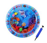 Cat Water Play Mat - Innovative Water Sensor Toys, Mattes rondes gonflables | Tapis de jeu de refroidissement interactif, jouet de chat sensoriel avec poisson à l'intérieur pour la stimulation, les ut