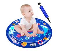 Cat Water Sensory Play Mat, 39.37 inches Pet Cooling Cushion, Interactive Splash Pad, Thickened PVC, Floating Fish Toys, Compact Foldable Design for Pool Playground Outdoor