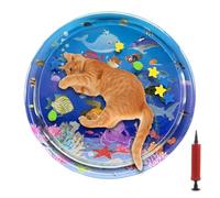 Cat Water Sensory Play Mat, Fun Pet Water Sensory Mat for Cats, PVC Cooling Pad for Animals, Comfortable Toy for Hot Weather, Perfect for Courtyard Balcony and Backyard Floor Play, 90x90x10cm