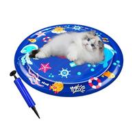 Cat Water Sensory Play Mat, Pet Cooling Cushion, Interactive Water, Sturdy Splash Pad Design, Enrichment Toy for Pool, Playground, Outdoors, Indoors, Gym Use, 39.37 inches