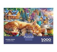Cat Wedding Ride Puzzle 1000 Pièces La Pause thé pour Les chatspour Experts Carton sans Odeur Difficile pour Collectionner Édition Limitée 52x38cm/1000pcs