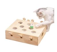 Cat Whack Taupe - Masquer Jouet | Jeu de Souris de Capture en Bois interactif pour Chats | Chat Pop -up Jouet, Pop Play Cacher Jouet Chat, Tampon de gratter Post gi