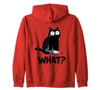 Cat What? Funny Black Cat with Knife Men Women Sweat à Capuche