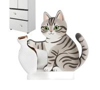 Cat Whisker Holder Magnet - Magnetic Refrigerator Ornament & Keepsake Vase | Decorative Refrigerator Magnets | Cat Lover Gift for Home Kitchen Office Whiteboard and Cabinets