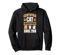 Cat Whisperer Certified Depuis 2018 Thème Chat Année d'anniversaire Sweat à Capuche