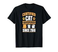 Cat Whisperer Certified Depuis 2018 Thème Chat Année d'anniversaire T-Shirt