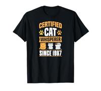Cat Whisperer Certified Since 1967 Cat Theme Birthday Year T-Shirt