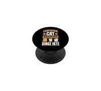 Cat Whisperer Depuis 1972 Thème Chat Année d'anniversaire PopSockets PopGrip Adhésif