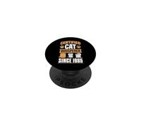 Cat Whisperer Depuis 1985 Thème Chat Année d'anniversaire PopSockets PopGrip Adhésif