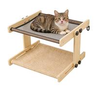 Cat Window Perch - Floating Wooden Pet Sleeping Hammock | Solid Pine Timber Construction with Reinforced Steel Support Brackets & Heavy-Duty Suction Hardware for Apartments and Homes