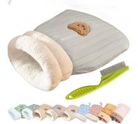 Cat Winter Sleeping Bag, Cat Sleeping Bag, Cat Bed Cave Sleeping Bag, Soft Plush Large Cat Sack Self Warm Cat Bed, Semienclosed Cat Sleeping Bag Bed for Cats and Small Dog (L,C-Blue-Gray)