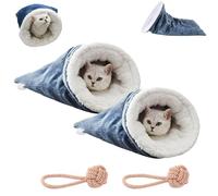 Cat Winter Sleeping Bag,Cat Sleeping Bag, Cat Bed Cave, Soft Plush Large Cat Sack Self Warm Cat Bed, Dog, Cat, Winter Warm Sleeping Bag, Plush Soft Pet Bed, Comfort Bed (2PC)