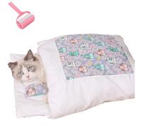 Cat Winter Warm Sleeping Bag,Removable House Cat Sack Self Warm Cat Bed,Pet Mat Warming Pad Sack with Pillow,Cat Bed Cave for Indoor Cats Or Small Dogs