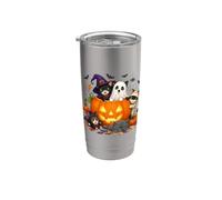 Cat Witch Mummy Ghost Kitten Pumpkin Halloween Spooky Season Gobelet isotherme en acier inoxydable double paroi