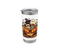 Cat Witch Mummy Ghost Kitten Pumpkin Halloween Spooky Season Gobelet isotherme en acier inoxydable double paroi