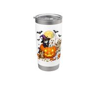 Cat Witch Mummy Ghost Kitten Pumpkin Halloween Spooky Season Gobelet isotherme en acier inoxydable double paroi