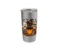 Cat Witch Mummy Ghost Kitten Pumpkin Halloween Spooky Season Gobelet isotherme en acier inoxydable double paroi