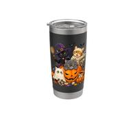 Cat Witch Mummy Ghost Kitten Pumpkin Halloween Spooky Season Gobelet isotherme en acier inoxydable double paroi