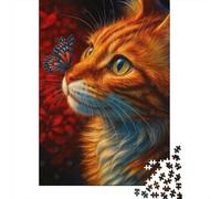 Cat with Butterfly on Nose, Puzzle Classique 1000 Pièces, 52x38cm/1000pcs | Pour les jours de pluie : Puzzle 1000 pièces adulte ; quand on cherche une activité plus longue sans écran.