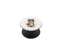 Cat with Sunglasses Playing Recorder Music PopSockets PopGrip Adhésif