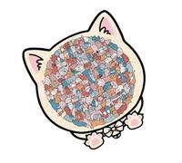 Cat Wooden Puzzle 135 Pieces - Challenging Precise Decor Toy, Cat Puzzle with Frame for Lovers, Adults Wall Shelf Home Family Friends, Essential Quality Wooden Craft, Fun Activity Decorative Displa