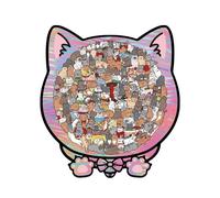 Cat Wooden Puzzle 135 Pieces - Challenging Precise Decor Toy, Cat Puzzle with Frame for Lovers, Adults Wall Shelf Home Family Friends, Essential Quality Wooden Craft, Fun Activity Decorative Displa