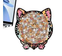 Cat Wooden Puzzle,135 Pieces Fun Challenging Precise Toy | 23.8x21.8x1cm Animal Shape Wood Cut Puzzles | Stylish Shelf Enhancement Toys for Lovers Adults Kids Wall Shelf Home Family Friends